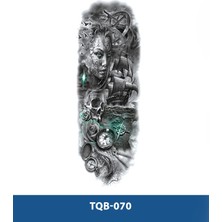 Tattoo TQB-070 Gemi ve Pusula Desen Geçici Kol Dövmesi