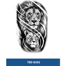 Tattoo TBS-8392 Orta Boy Aslan ve Kaplan Desen Geçici Dövme