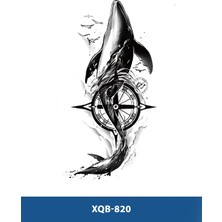 Tattoo XQB-820 Orta Boy Balina ve Pusula Desen Geçici Dövme