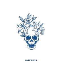 Tattoo MGZS-025 Yarı Kalıcı Kurukafa Çiçek Desen Dövme