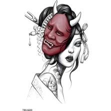 Tattoo TBS-8239 Orta Boy Maskeli Kadın Desen Geçici Dövme-Tatto