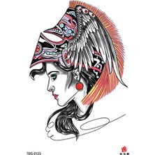 Tattoo TBS-8125 Orta Boy Kızıldereli Desen Renkli Geçici Dövme