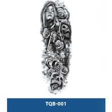 Tattoo TQB-001 Rahibe ve Gül Desen Geçici Kol Dövmesi