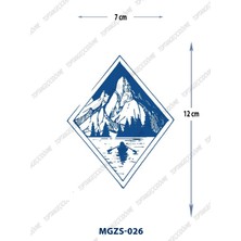 Tattoo MGZS-026 Yarı Kalıcı Dağa Uzanan Kayık Desen Dövme