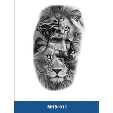 Tattoo MHB-011 Orta Boy Aslan ve Yüz Desen Geçici Dövme
