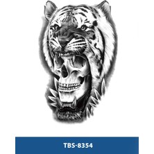 Tattoo TBS-8354 Orta Boy Kaplan Kurukafa Desen Geçici Dövme