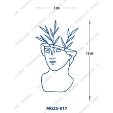 Tattoo MGZS-017 Yarı Kalıcı Yunan Tanrıcası Saksı Desen Dövme