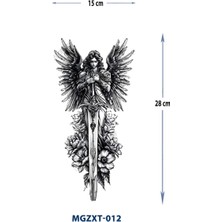 Tattoo MGZXT-012 Savaşcı Melek Desen Geçici Yarım Kol Kaplama Dövmesi-Tatto