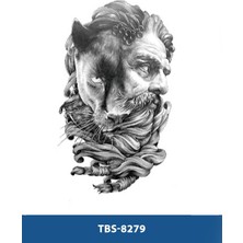 TBS-8279 Orta Boy Zeus ve Kaplan Desen Geçici Dövme-Tatto