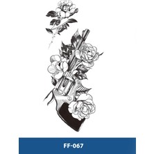 Tattoo FF-067 Orta Boy Altıpatlar ve Gül Desen Geçici Dövme