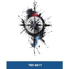 Tattoo TBS-8617 Orta Boy Pusula Desen Geçici Dövme