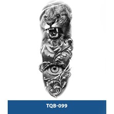 Tattoo TQB-099 Kaplan ve Göz Desen Geçici Kol Dövmesi-Tatto