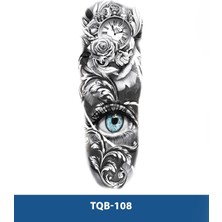Tattoo TQB-108 Saat ve Göz Desen Geçici Kol Dövmesi-Tatto