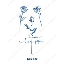 Tattoo GZS-027 Yarı Kalıcı Gül Desen Dövme-Tatto