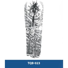 Tattoo TQB-023 Saat Göz ve Londra Desen Geçici Kol Dövmesi-Tatto