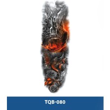Tattoo TQB-080 Kanatlı Savaşcı ve Anka Kuşu Desen Renkli Geçici Kol Dövmesi-Tatto