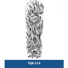 Tattoo TQB-314 Anka Kuşu ve Gül Desen Geçici Kol Dövmesi-Tatto