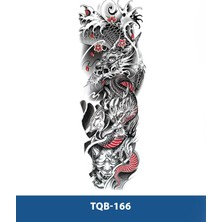 Tattoo TQB-166 Ejderha Desen Renkli Geçici Kol Dövmesi-Tatto