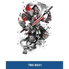Tattoo TBS-8531 Orta Boy Samuray Savaşcı Desen Renkli Geçici Dövme-Tatto
