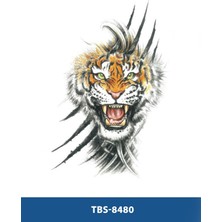 Tattoo TBS-8480 Orta Boy Kaplan Desen Renkli Geçici Dövme-Tatto