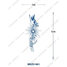 Tattoo MGZS-061 Yarı Kalıcı Güneş ve Yunan Tanrı Eli Desen Dövme-Tatto