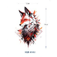 Tattoo TBS-8502 Orta Boy Tilki Desen Renkli Geçici Dövme-Tatto