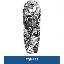 Tattoo TQB-182 Saat ve Kadın Desen Geçici Kol Dövmesi-Tatto
