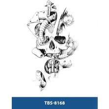 Tattoo TBS-8168 Orta Boy Kurukafa Desen Geçici Dövme-Tatto