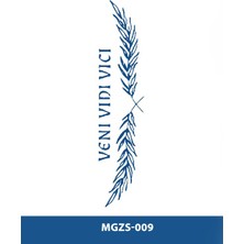 Tattoo MGZS-012 Yarı Kalıcı Veni Vıdı Vıcı Geldim Gördüm Yendim Yazılı Dövme