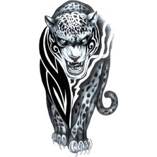 Tattoo XQB-006 Orta Boy Kaplan Desen Geçici Dövme