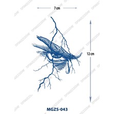 Tattoo MGZS-043 Yarı Kalıcı Şimşek ve Göz Desen Dövme-Tatto