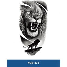 Tattoo XQB-473 Orta Boy Kükreyen Aslan Desen Geçici Dövme