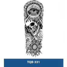 Tattoo TQB-331 Göz ve Kurukafa  Desen Geçici Kol Dövmesi