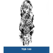 Tattoo TQB-100 Kadın ve Maske Desen Geçici Kol Dövmesi
