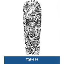 TQB-324 Güvercin Göz ve Gül Desen Geçici Kol Dövmesi-Tatto