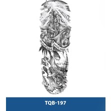 Tattoo TQB-197 Savaşcı ve Maske Desen Geçici Kol Dövmesi-Tatto