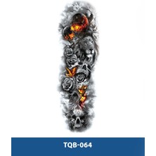 Tattoo TQB-064 Gezegen ve Aslan Desen Geçici Kol Dövmesi