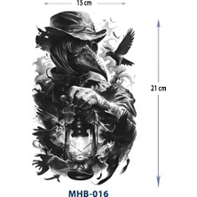 Tattoo MHB-016 Orta Boy Gaz Lambalı Karga Maske Desen Geçici Dövme