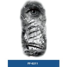 Tattoo FF-211 Orta Boy Göz ve Gemi Desen Geçici Dövme
