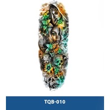 Tattoo TQB-010 Gül ve Kadın Desen Renkli Geçici Kol Dövmesi-Tatto