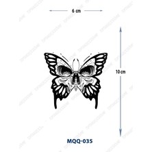 Tattoo MQQ-035 Kurukafa Kelebek Desen Geçici Dövme