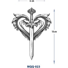 Tattoo MQQ-023 Kalp ve Kılıç Desen Geçici Dövme