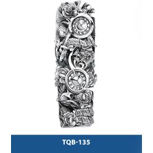 Tattoo TQB-135 Gül ve Saat Desen Geçici Kol Dövmesi