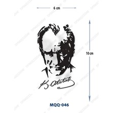 Tattoo MQQ-046 Atatürk Portre ve İmza Desen Geçici Dövme