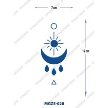 Tattoo MGZS-028 Yarı Kalıcı Güneş Ay ve Yağmur Desen Dövme