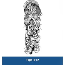 Tattoo TQB-212 Mısır Medeniyeti Aslan ve Ulu Kurt Desen Geçici Kol Dövmesi