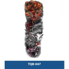 Tattoo TQB-047 Anka Kuşu ve Kadın Desen Geçici Kol Dövmesi