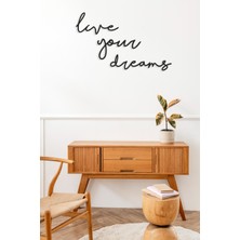 Giogift Ahşap Dekoratif Duvar Tablosu Lazer Kesim Live Your Dreams Duvar Dekoru