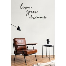 Giogift Ahşap Dekoratif Duvar Tablosu Lazer Kesim Live Your Dreams Duvar Dekoru