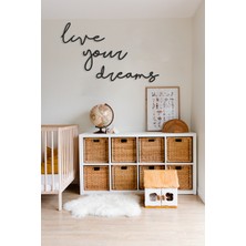 Giogift Ahşap Dekoratif Duvar Tablosu Lazer Kesim Live Your Dreams Duvar Dekoru